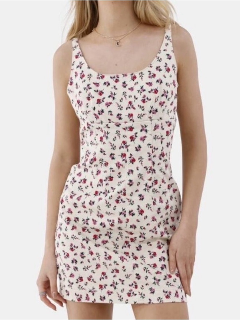 NEW No Boundaries Scoop Mini Dress Ditsy Floral Adjustable Straps Size S (4-6)